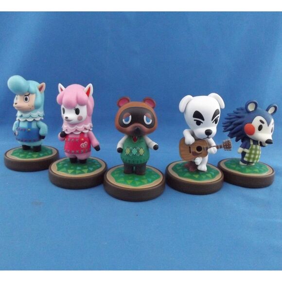 Set of 5 - Amiibo - Animal Crossing - KK Tom Nook Reese Cyrus Mabel